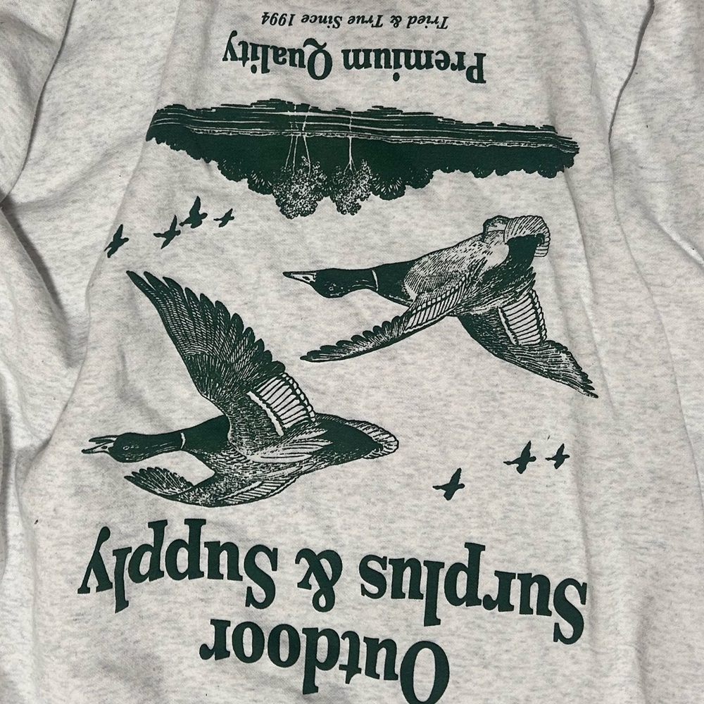 Old Navy Gray and Green Graphic Sweatshirt